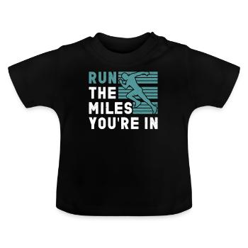 26. 2 Marathonläufer Lustiger Marathon Zitat - Baby Bio-T-Shirt mit Rundhals - Schwarz - Vorne