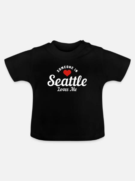 Seattle Washington Souvenir Geschenk - Baby Bio-T-Shirt mit Rundhals - Schwarz