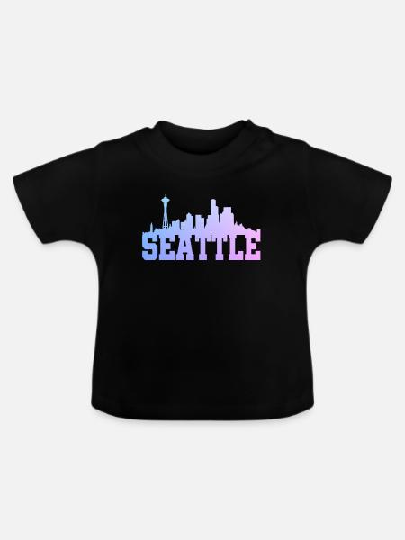 Seattle Washington Souvenir Geschenk - Baby Bio-T-Shirt mit Rundhals - Schwarz