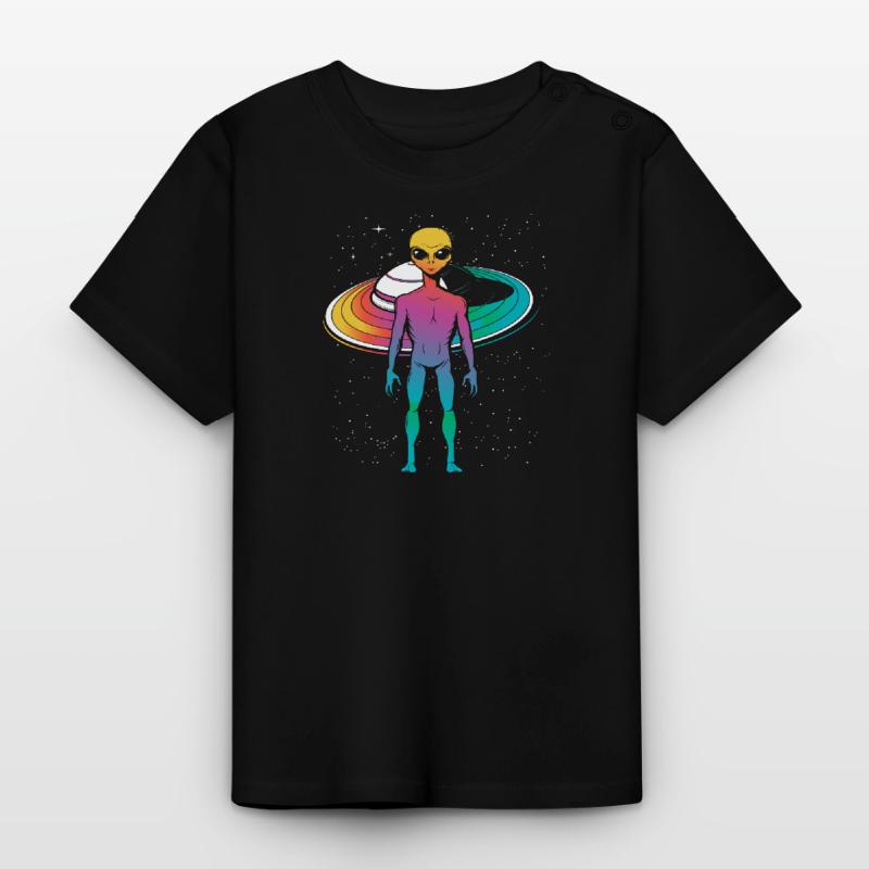 Alien Outer Space Gift Baby Organic T-Shirt with Round Neck