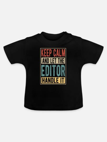 Editor Retro Geschenk - Baby Bio-T-Shirt mit Rundhals - Schwarz