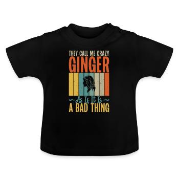 Redhead Gifts - Baby Organic T-Shirt with Round Neck - black - Front