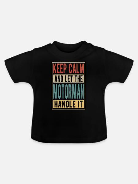 Motorman Retro Geschenk - Baby Bio-T-Shirt mit Rundhals - Schwarz