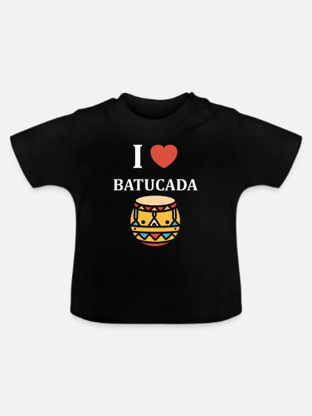 Batucada Drum Humor - Baby Bio-T-Shirt mit Rundhals - Schwarz