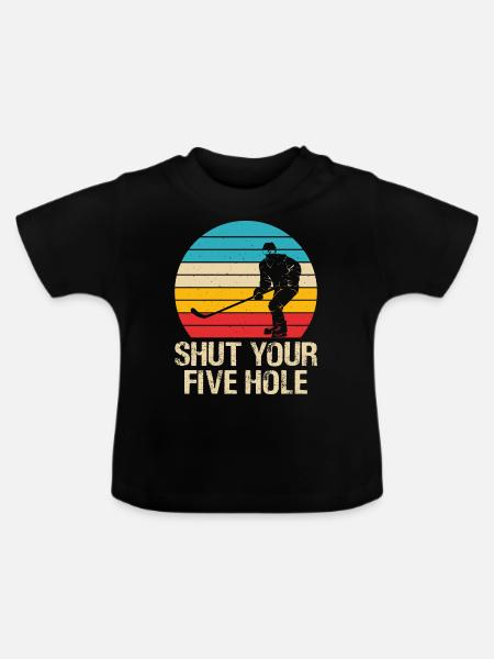 Eishockey - Baby Bio-T-Shirt mit Rundhals - Schwarz