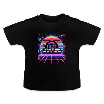 I Eat Crayons 21 - Baby Organic T-Shirt with Round Neck - black - Front