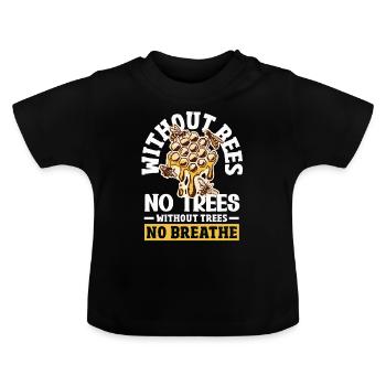 Beekeeper Heartbeat Honeycomb Love Pollination - Baby Organic T-Shirt with Round Neck - black - Front