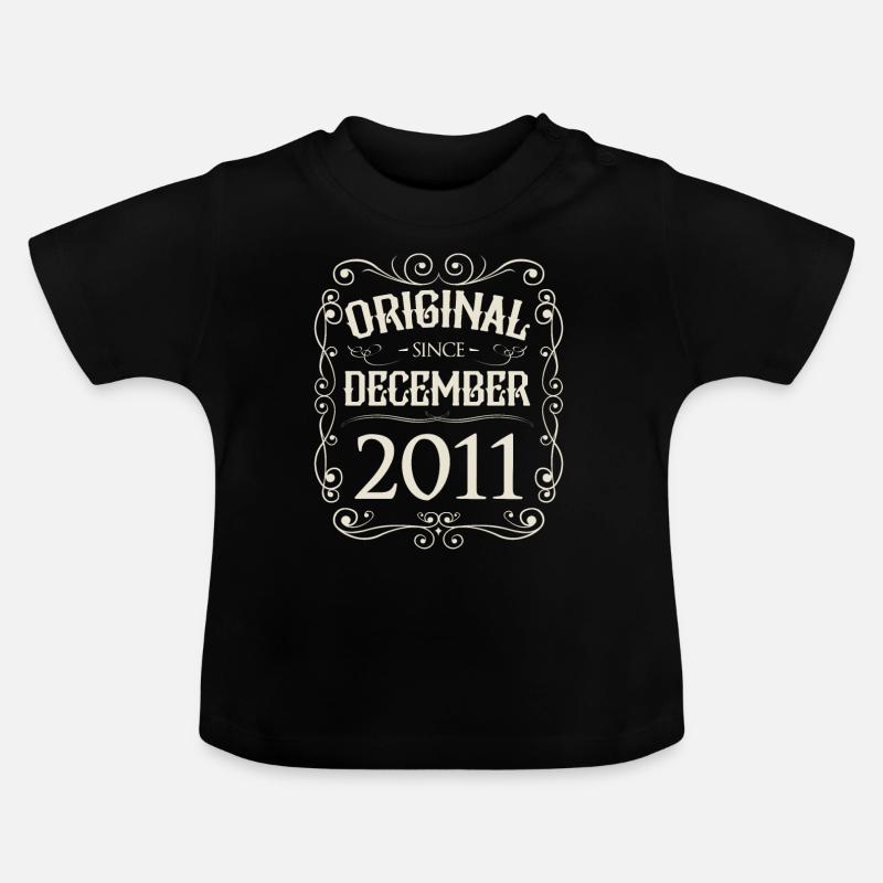 Millésime - Original depuis décembre 2011 Anniversaire - T-shirt bio col rond Bébé - noir