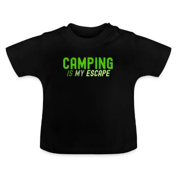 Le camping est mon évasion - T-shirt bio col rond Bébé - noir - Devant