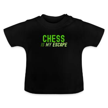 Schach ist meine Flucht - Baby Bio-T-Shirt mit Rundhals - Schwarz - Vorne