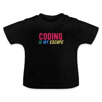 Le codage est mon échappatoire - T-shirt bio col rond Bébé - noir - Devant