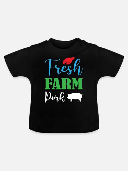 Fresh Farm Pork - Baby Bio-T-Shirt mit Rundhals - Schwarz