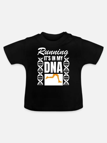 Marathon Running Jogging - Baby Bio-T-Shirt mit Rundhals - Schwarz