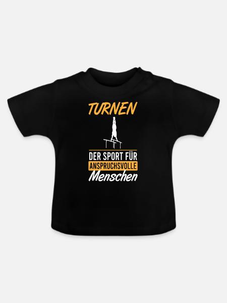Anspruchsvolle Eleganz im Turnen - Baby Bio-T-Shirt mit Rundhals - Schwarz