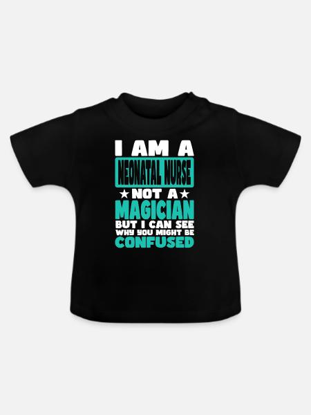 Krankenschwester für Neugeborene - Baby Bio-T-Shirt mit Rundhals - Schwarz