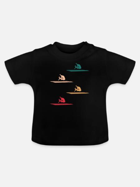 Weitsprung Athletik Dynamik Geschenk - Baby Bio-T-Shirt mit Rundhals - Schwarz