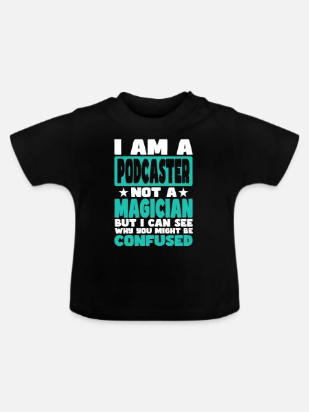 Podcaster - Baby Bio-T-Shirt mit Rundhals - Schwarz