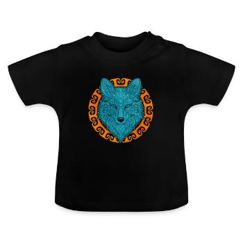Niedliches Polarfuchs-Geschenk - Baby Bio-T-Shirt mit Rundhals - Schwarz - Vorne