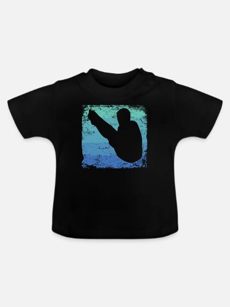 Turmspringen Kunstspringen Synchronspringen - Baby Bio-T-Shirt mit Rundhals - Schwarz