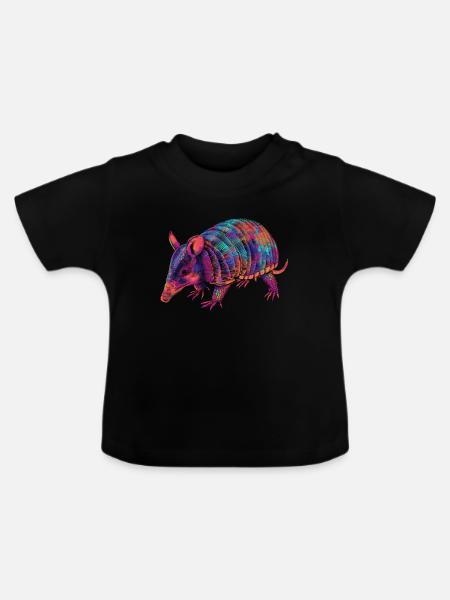 Gürteltier - Baby Bio-T-Shirt mit Rundhals - Schwarz