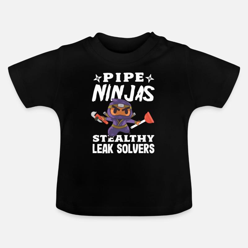 Flow Masters Plomberie Fierté Plombier Professionnel - T-shirt bio col rond Bébé - noir