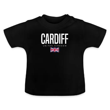Cardiff Vereinigtes Königreich - Baby Bio-T-Shirt mit Rundhals - Schwarz - Vorne
