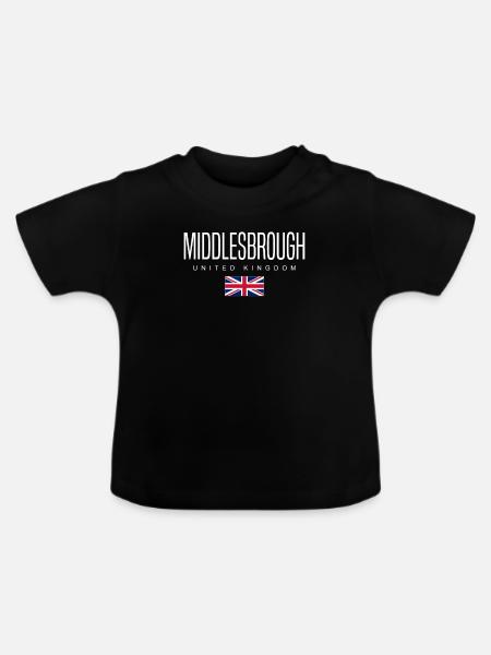 Middlesbrough Vereinigtes Königreich - Baby Bio-T-Shirt mit Rundhals - Schwarz