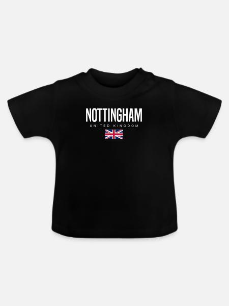 Nottingham England Großbritannien - Baby Bio-T-Shirt mit Rundhals - Schwarz