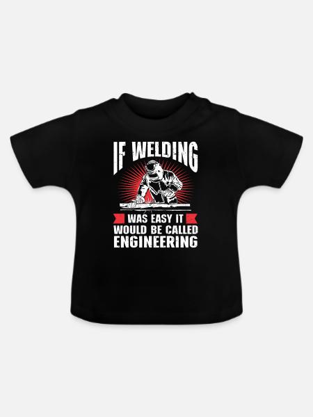 Schweißer Schweißen - Baby Bio-T-Shirt mit Rundhals - Schwarz