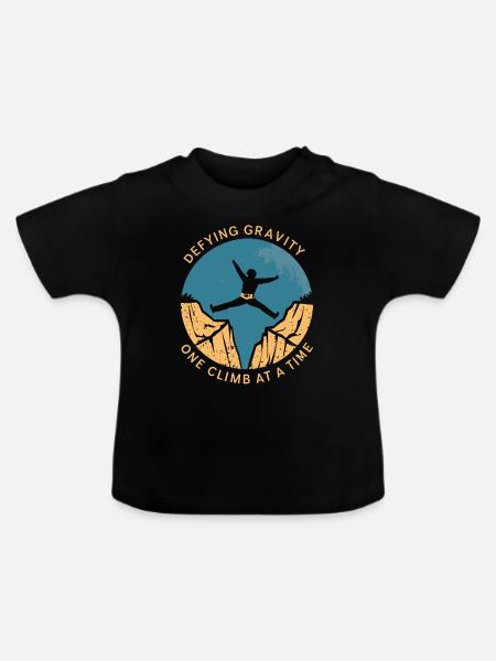 Klettern Outdoor-abenteuer Bouldern - Baby Bio-T-Shirt mit Rundhals - Schwarz