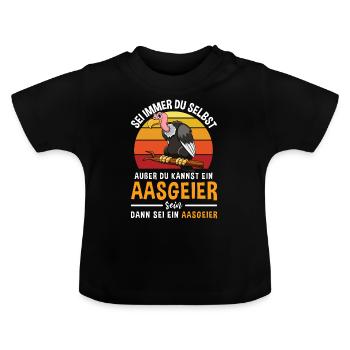 Greifvögel Vogelart Raubvogel Aasgeier - Baby Bio-T-Shirt mit Rundhals - Schwarz - Vorne