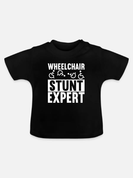 Rollstuhlfahrer Rollstuhl - Baby Bio-T-Shirt mit Rundhals - Schwarz