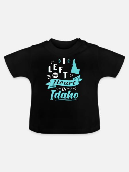 Idaho Souvenir Liebe - Baby Bio-T-Shirt mit Rundhals - Schwarz