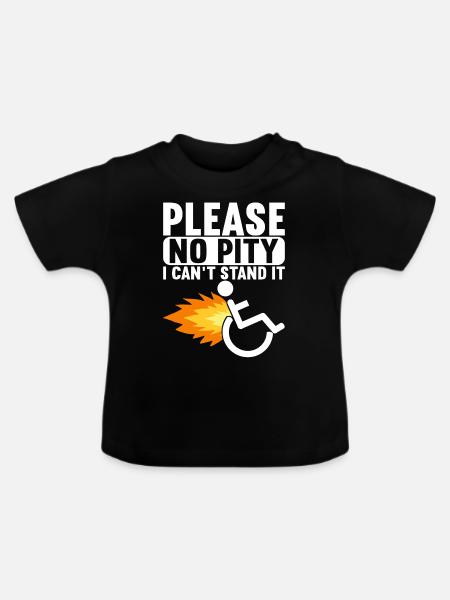 Rollstuhlfahrer Rollstuhl - Baby Bio-T-Shirt mit Rundhals - Schwarz