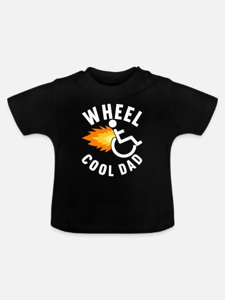 Rollstuhlfahrer Rollstuhl - Baby Bio-T-Shirt mit Rundhals - Schwarz
