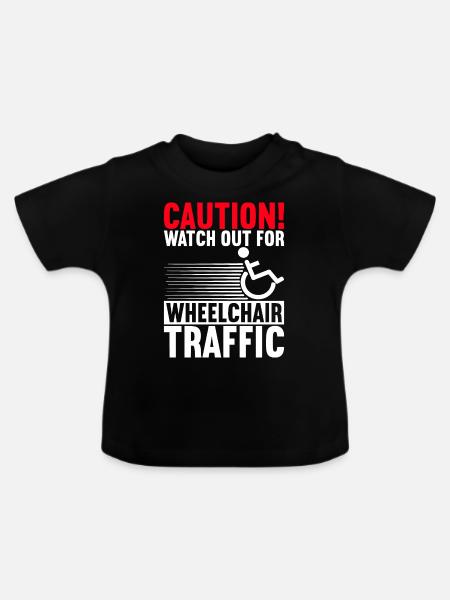 Rollstuhlfahrer Rollstuhl - Baby Bio-T-Shirt mit Rundhals - Schwarz