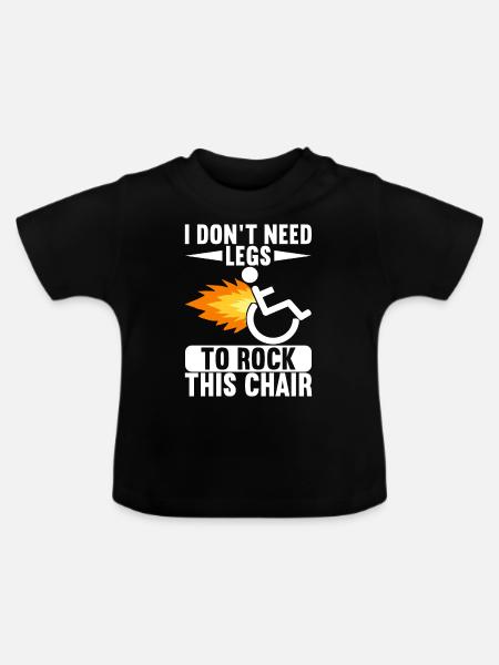 Rollstuhlfahrer Rollstuhl - Baby Bio-T-Shirt mit Rundhals - Schwarz
