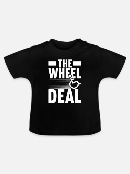 Rollstuhlfahrer Rollstuhl - Baby Bio-T-Shirt mit Rundhals - Schwarz