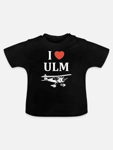 Ich liebe Ulm - Baby Bio-T-Shirt mit Rundhals - Schwarz