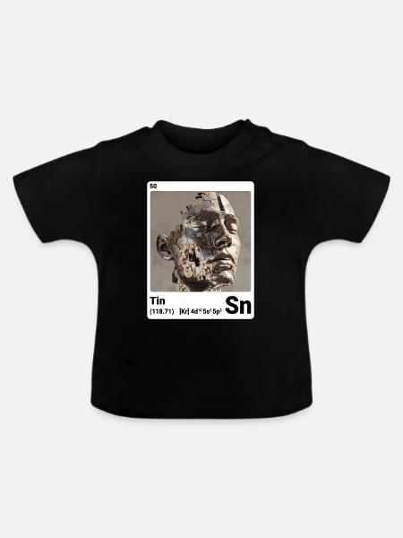 AI am Zinn (wt) - Baby Bio-T-Shirt mit Rundhals - Schwarz