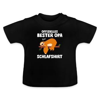 Chemise de sommeil officielle Best Grandpa - T-shirt bio col rond Bébé - noir - Devant