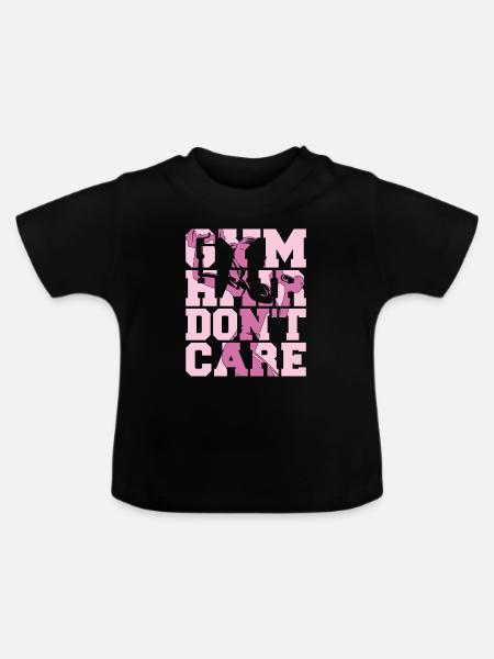 Gewichtheben Gewichtheber Haar - Baby Bio-T-Shirt mit Rundhals - Schwarz
