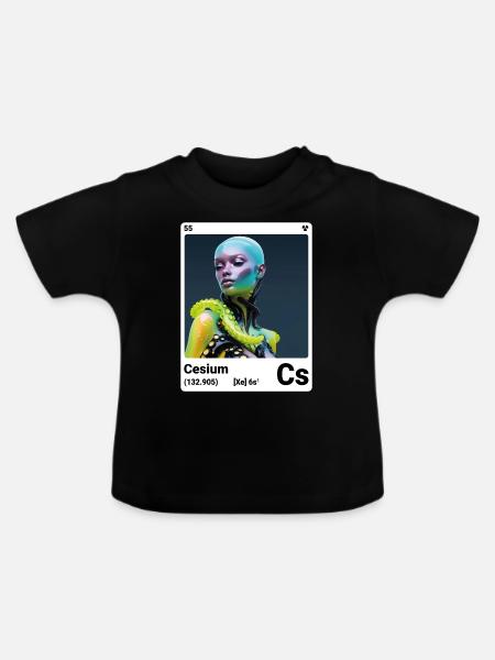 AI am Cäsium (wt) - Baby Bio-T-Shirt mit Rundhals - Schwarz