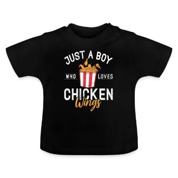Chicken Wings Gifts - Baby Bio-T-Shirt mit Rundhals - Schwarz - Vorne
