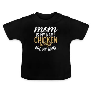 Chicken Wings Gifts - Baby Bio-T-Shirt mit Rundhals - Schwarz - Vorne