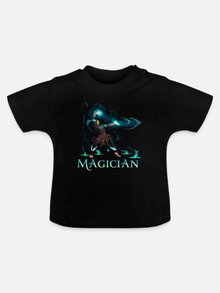 Zauberer - Baby Bio-T-Shirt mit Rundhals - Schwarz