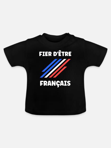 Ich bin Franzose - Baby Bio-T-Shirt mit Rundhals - Schwarz