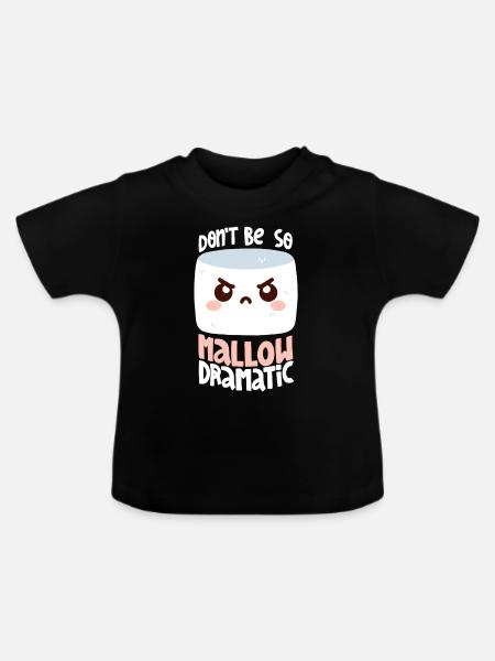 Melodramatisches Marshmallow - Baby Bio-T-Shirt mit Rundhals - Schwarz