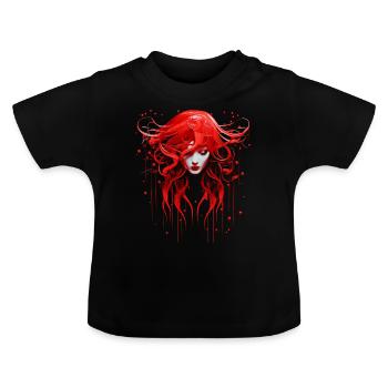 Anime Femmes Art Portrait Motif Graphique Anime - T-shirt bio col rond Bébé - noir - Devant