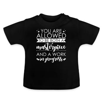 Positive, Saying, Positivity, Self-Confidence - Baby Organic T-Shirt with Round Neck - black - Front